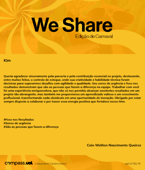 We Share card from Caio Weliton Nascimento Queiroz