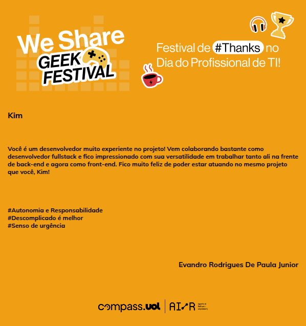 We Share card from Evandro Rodrigues De Paula Junior